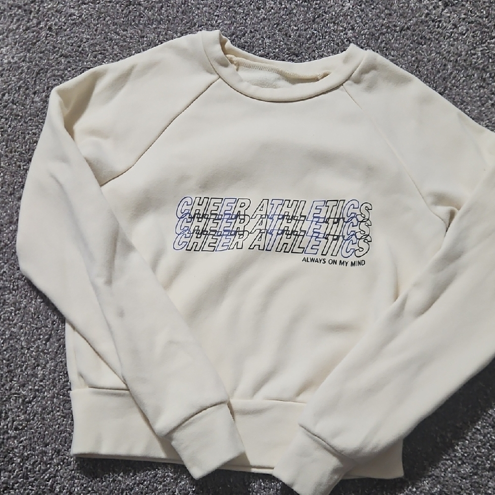 Cream Crew Neck Sweatshirt with Graphic Design